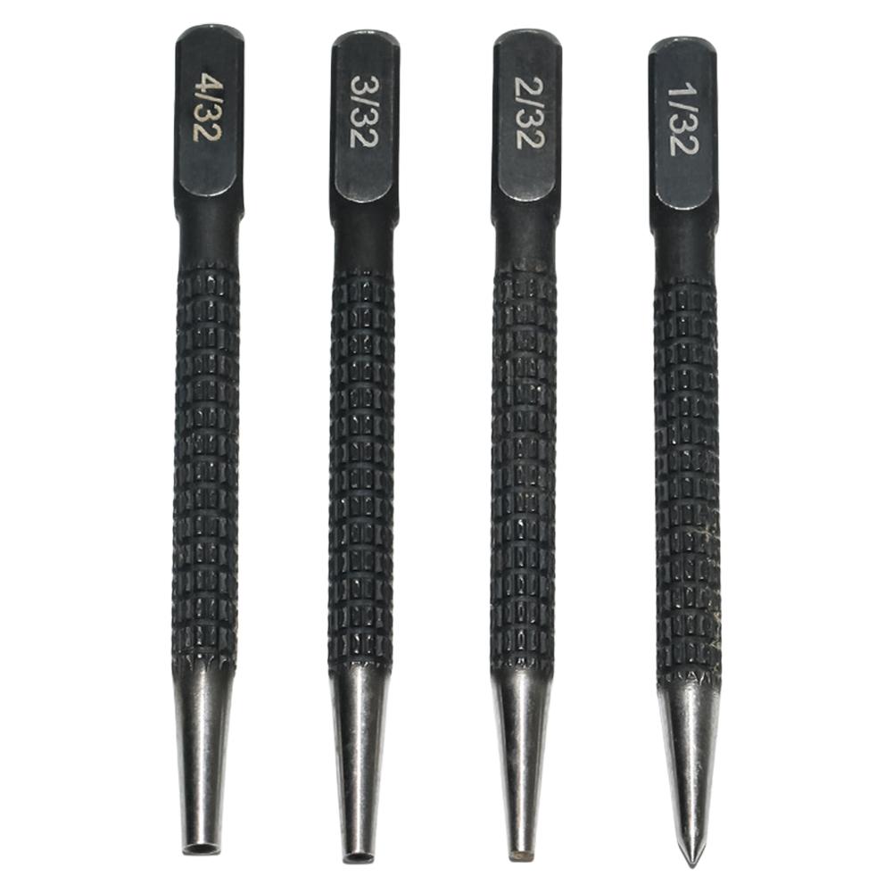 Alloy Steel Non Slip Center Punch Metal Wood Marking Drilling Tool Nail Setter Punch And Center Punch Set for Plastic Wood Metal