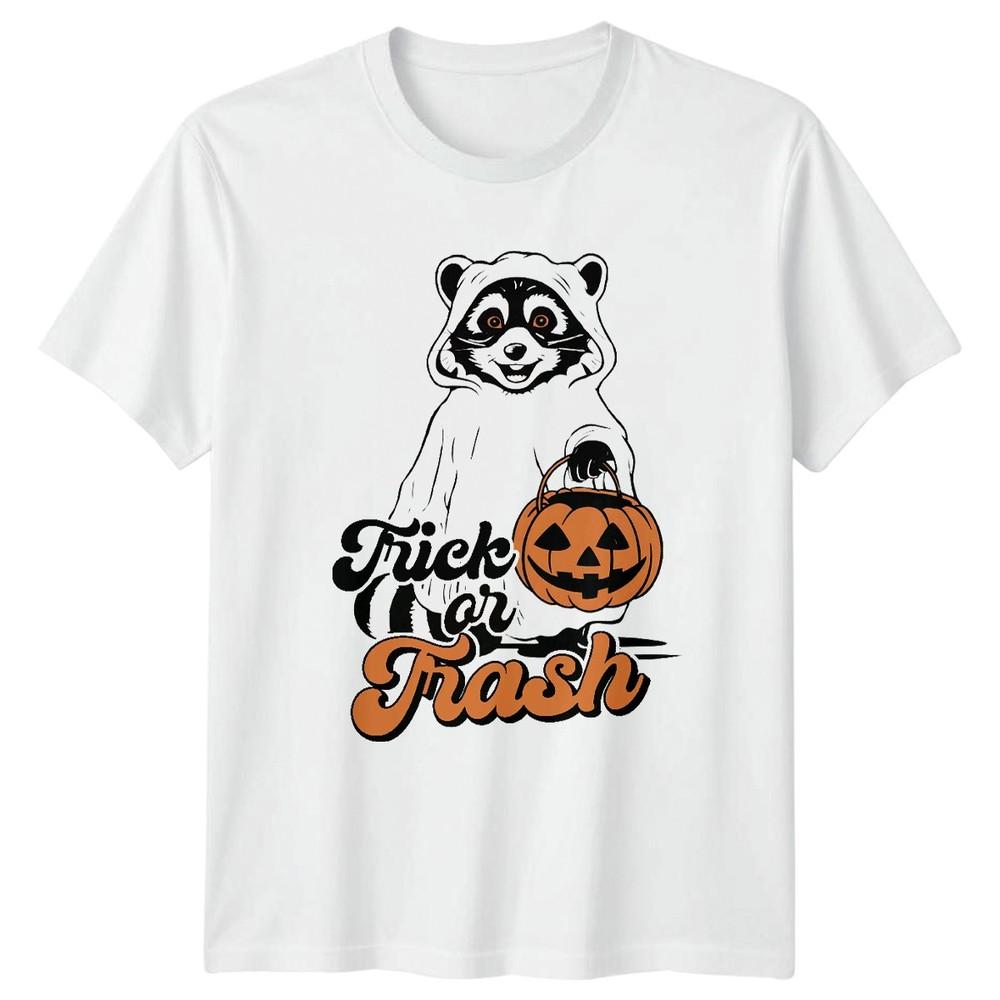 Trick Or Trash Raccoon Halloween Unisexs TShirt Unisexs Tee Graphic Unisex Top S