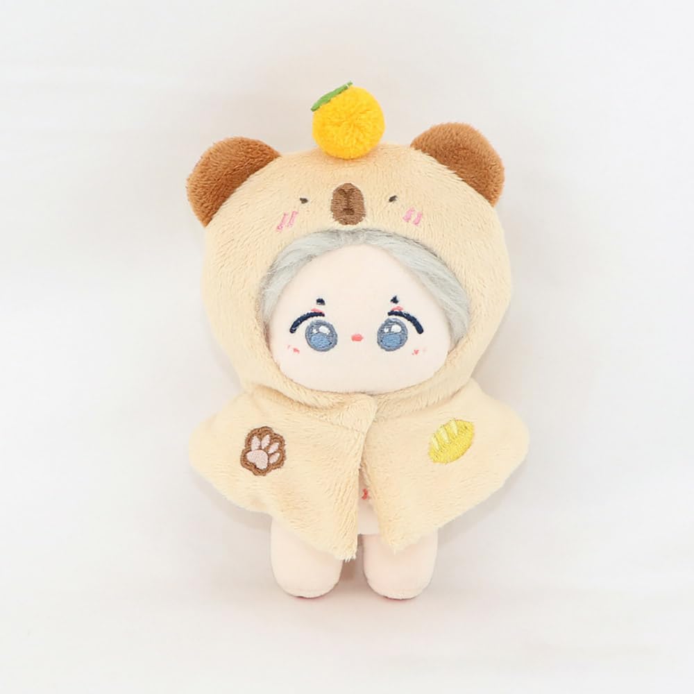 Niannyyhouse Pluche Kleding, 10cm-15cm, Dierenprint Cape, 17cm Pop, Aankleed (Bruin)