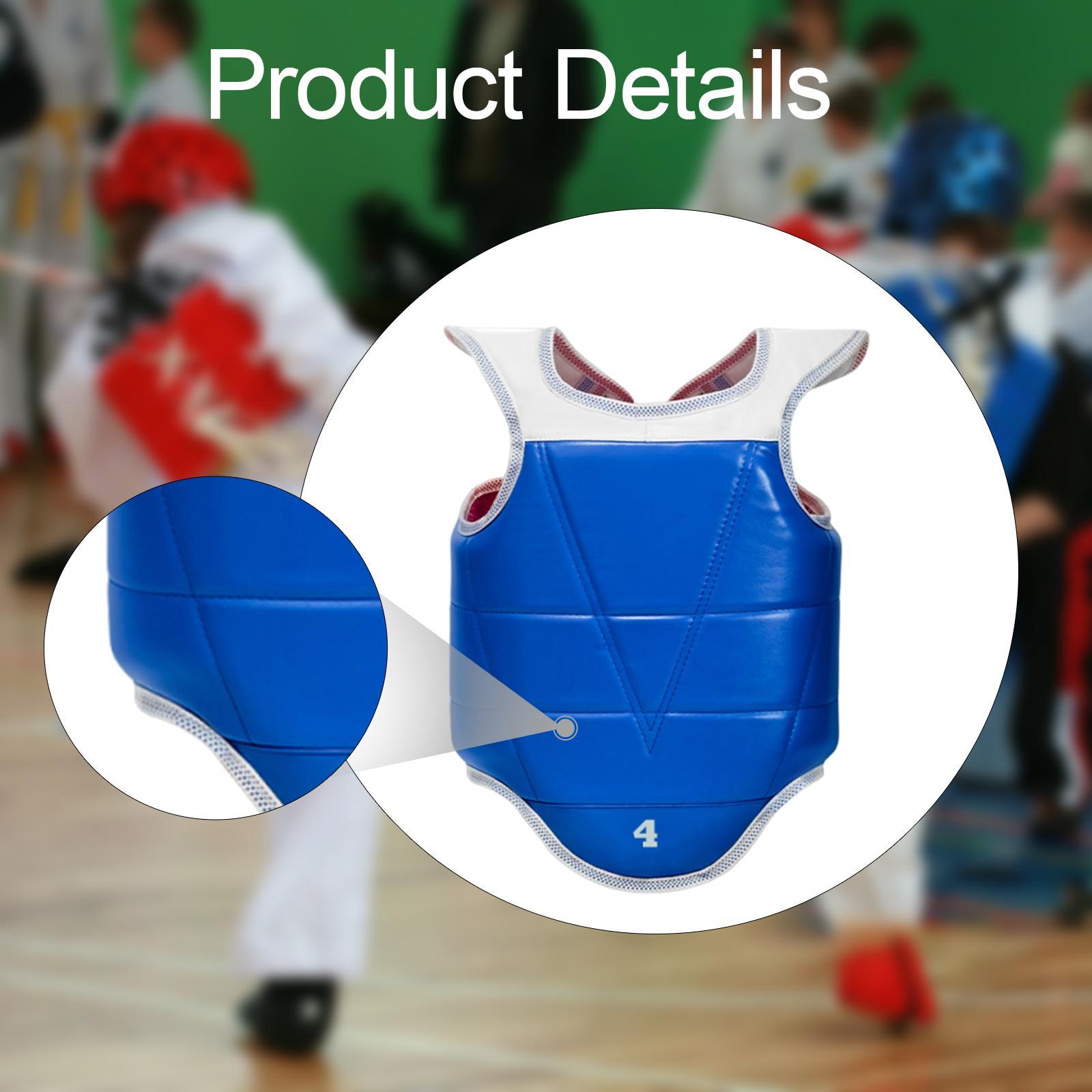 

Reversible Karate Chest Guard MMA Boxing Body Protector for Sparring Training Heavy Punching Exercise Abdominal Martial Arts S
