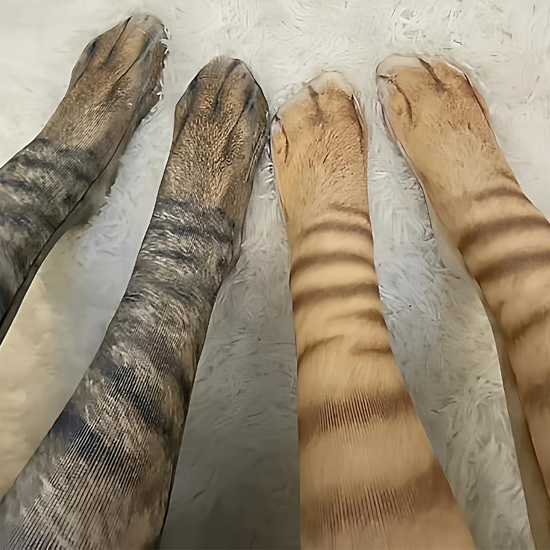 Unisex Adult 3D Print Animal Paw Socks Creative Funny Cat Dog Dinosaur Tiger Paw Socks Novelty Mid Tube Sockings Christmas Gifts