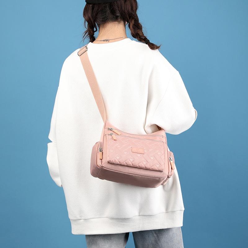 Autumn Large Bag Multi-Compartment Women Shoulder Bag Creative Diamond Stitching Crossbody Bag Large Capacity Nylon Fabric Women Bag