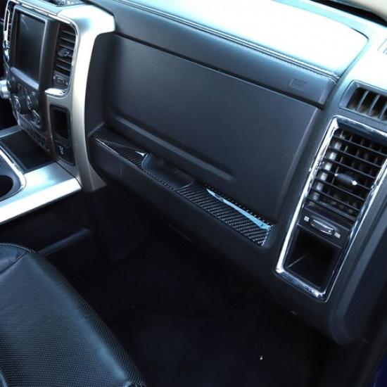 3 Stück Dekorleisten-Aufkleber für die Mittelkonsole für Dodge RAM 2010-2015 Kohlefaser