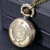 Kleine Ähre geprägtes Bronze Retro Halskette Kleine Quarz Taschenuhr