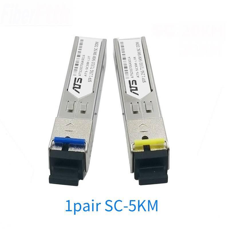 5KM Single Fiber SC Gigabit SFP Optical Module, Single Mode, Compatible with Huawei, H3C, Cisco 5KM Pair