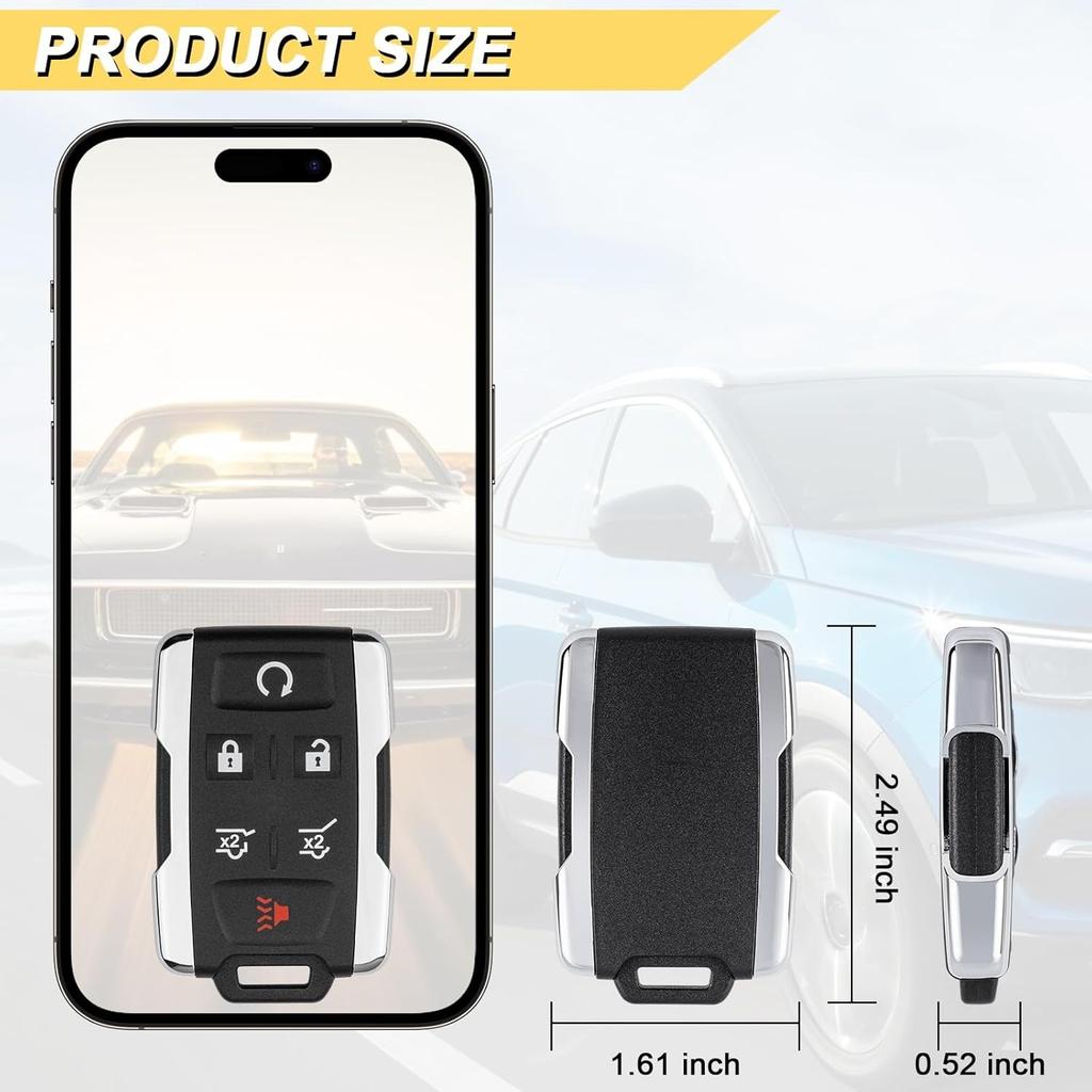 Key Fob Replacement for 2014-2020 Chevrolet Suburban Tahoe & GMC Yukon/Yukon XL Car Keyless Entry Remote Control, M3N-32337100, 6 Buttons