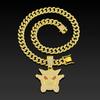 Hot-selling Anime Gengui Elf Diamond-encrusted European and American Style Hip-hop Cuban Chain Trendy Men's Necklace Jewelry