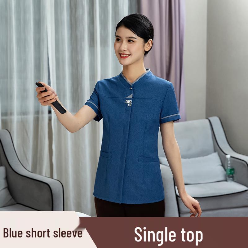 Women's Short Sleeve and Long Sleeve Summer Hotel Cleaning Uniform for Room Service and Property Management