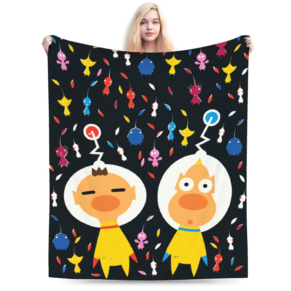 ALL Pikmin Warm Soft Blanket  Kids Adult Plush Throw Blanket Funny Couch Chair Flannel Bedspread Sofa Bed Cover
