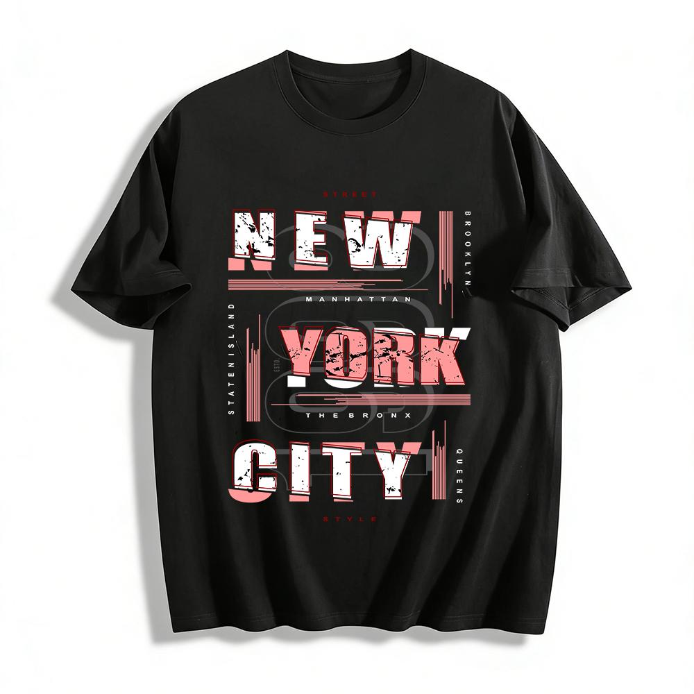 

New York Manhattan Street Style Graphic Casual Tee Pure cotton T-shirt XXS