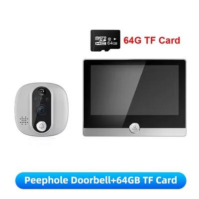 Apartman için Akıllı WiFi Video Kapı Zili W1 2.4GHz Gözetleme Deliği Kamerası 4.3 inç IPS Ekran Tuya APP 1080P Görünür Gece Görüşü