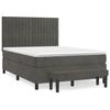 Maison Exclusive - Sommier à lattes de lit et matelas Gris foncé 140x190cm Velours