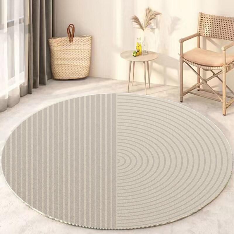 Nordycki Okrągły Dywan Salon Sypialnia Mata Przyłóżkowa Toaletka Krzesło Komputerowe Mata Podłogowa