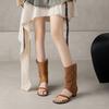 Roman Summer Boots with Toe Covers, Women's Hollowed Out 26 Year New Travel Style, Sweet and Cool, Women's Shoes, Short Tube Women's Sandals