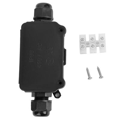 IP66 Wasserdicht Junction Box 2 Weg Schwarz Staubdicht Verteilung Kabel Stecker Fall