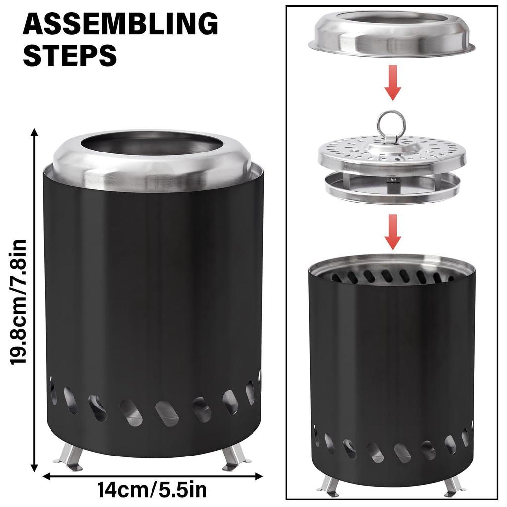 Stainless Steel Portable Wood Stove: Indoor/Outdoor & Smokeless