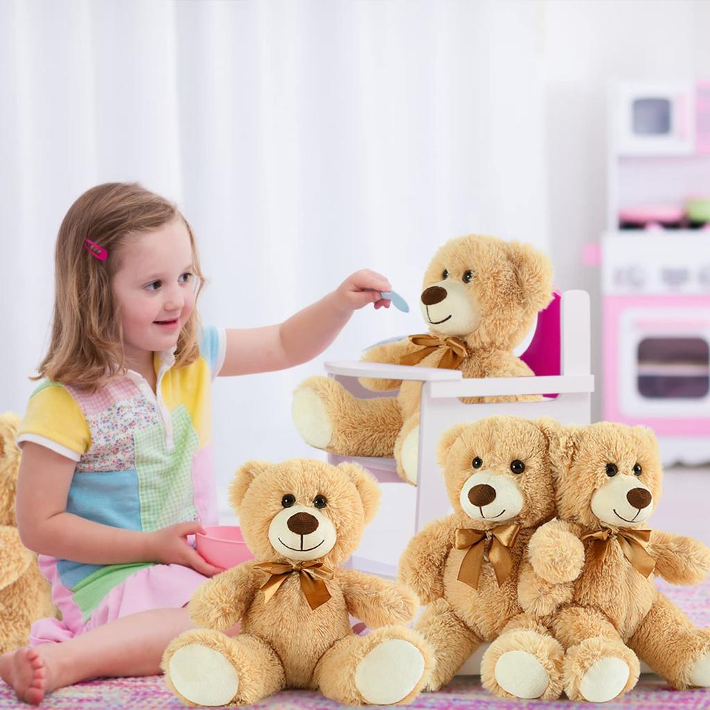 Cute Colorful Bow Tie Bear Doll Plush Toy Hug Bear Doll Stuffed Animals Children Birthday Gift Pillow Teddy Bear Home Decor