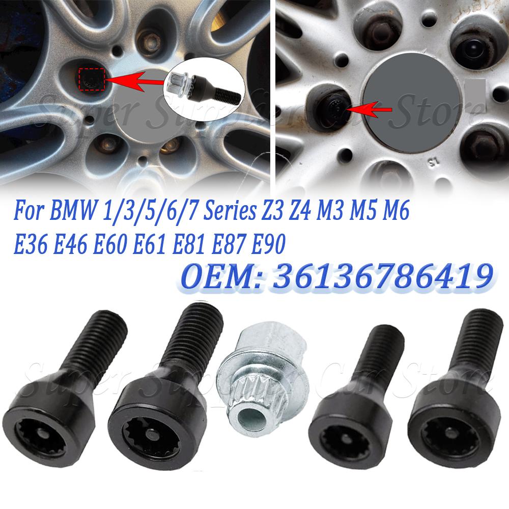 New M12x1.5 Car Locking Wheel Bolts Lug Nuts Set For BMW 1/3/5/6/7 Series Z3 Z4 M3 M5 M6 E36 E46 E60 E61 E81 E87 E90 36136786419