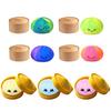 Smiling Steamed Bun Stress Ball Anti-Anxiety Cartoon Dumpling Squeeze Toy Soft Simulated Dough Ball Fidget Sensory Toy
