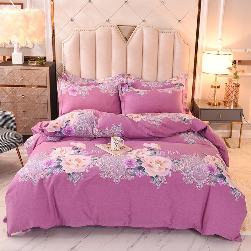 Thickened Brushed Pure Cotton Autumn/Winter Bedding Set - All-Season Universal (Four-Piece & Three-Piece Options)