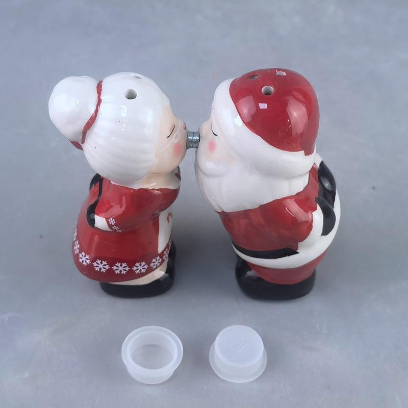 Ceramic Christmas Snowman Pepper Jar S/P Bottle Husband Seasoning Bottle, Salt And Pepper Bottle, Kitchen Seasoning Jar Promotional Gifts