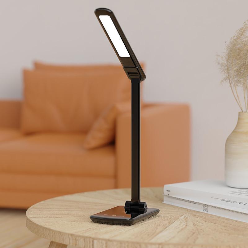 Smart Foldable LED Desk Lamp with Wireless Charger 3-Color Eye-Care Reading Light for Home Bedroom Study Office Decor Table Lamp