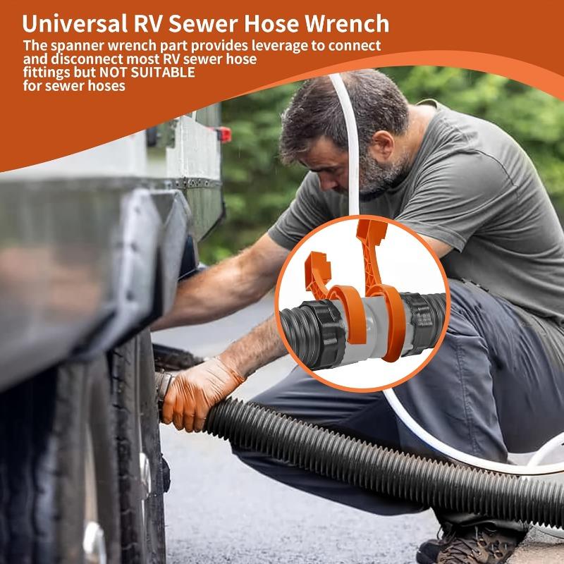 Wrench, a Versatile Tool for RV Drain Hose Fittings, Suitable for Most 3-Inch And 4-Inch Male/Female RV Drain Caps