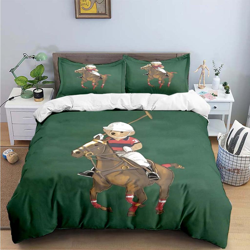 Hot Sale Fashion Bear Bedding Set Single Twin Full King Size Cute Animals Bed Linen Adults Teens Bedroom Luxury Gift