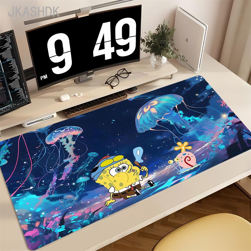 Anime S-SpongeBob Mousepad Large Gaming Non-slip Mouse Pad LockEdge Thickened Computer Keyboard Table Desk Mat 90x40cm
