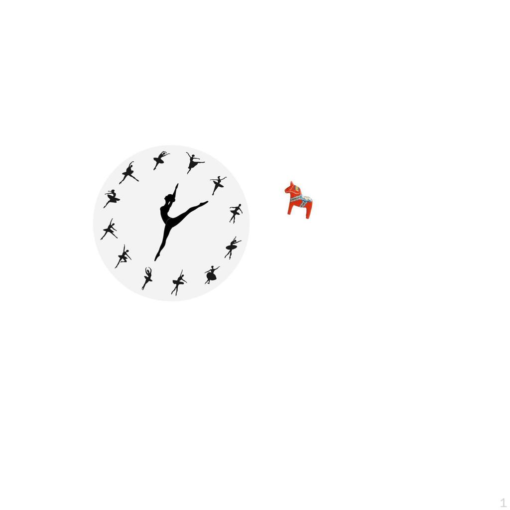 Ballerina Wall Clock Ballet Dancing Girl Silent Mute Dance Decorative for Kitchen Office Home