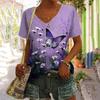 Tshirt Womens Butterfly Fashion 3d Print Tee Shirt For Women Short Sleeve Beauty Vneck Tops Ladies Summer Oversized Clothing