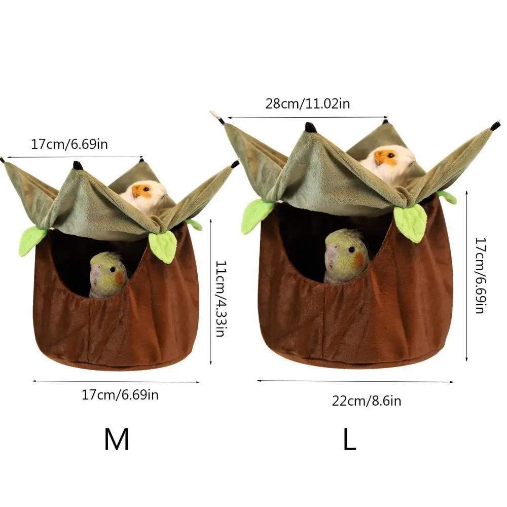 Sleeping Bed Hanging Hammock Bird Nest Hut Tent Bed Bird House Parrot Travel Nest Hanging Cave Winter Warm Small Bird Cage
