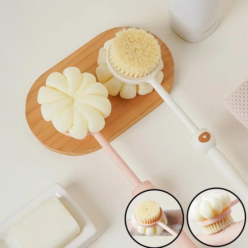 Bath Brush Back Body Bath Shower Sponge Scrubber Brushes With Handle Exfoliating Scrub Skin Massager Exfoliation Bathroom Brush