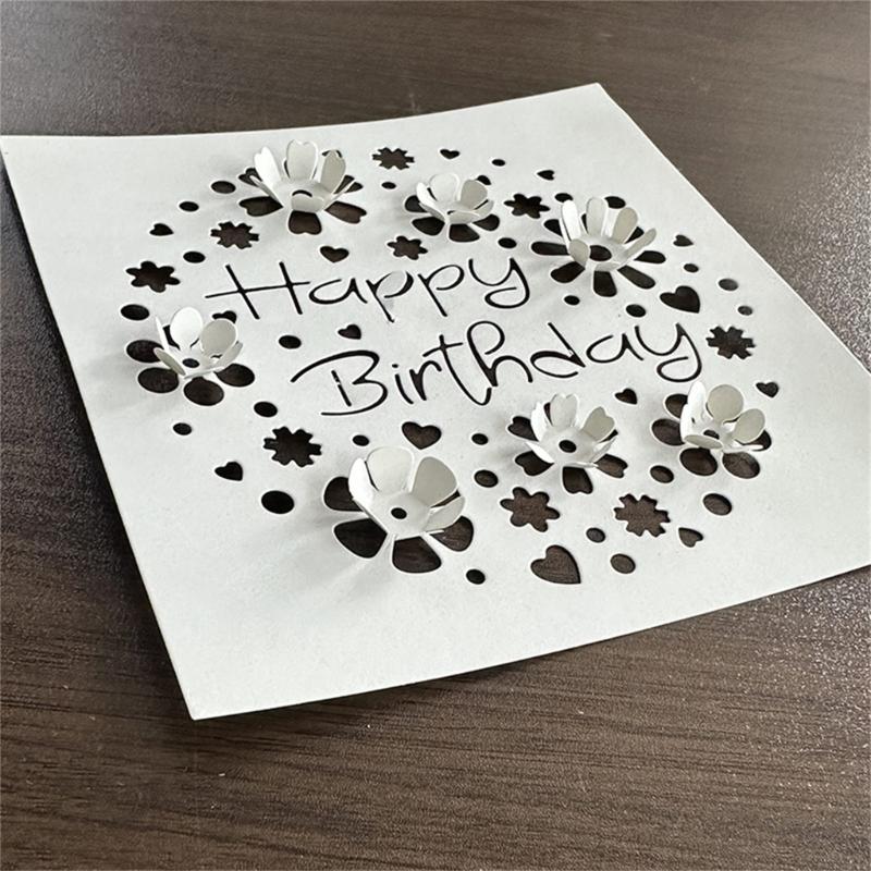 Birthday Flower Metal Die Cuts Carbon Steel Cutting Dies Embossing Stencils for Card Journal Scrapbooking Decorations