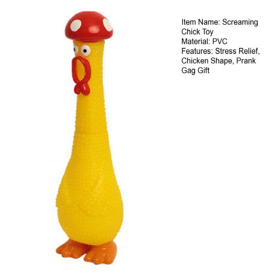 Stress Relief Screaming Chicken Toy Waterproof PVC Yellow Chick Squeaky Toy Squawking Animal Noise Maker Toy Prank Gag Gift