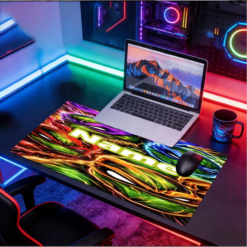 Custom Name Personalized Teenage Mutant Ninja Turtles Pattern Mousepad, Laptop PC Desk Mat, Decorative Desk Mat for Home Keyboard Pad Gift