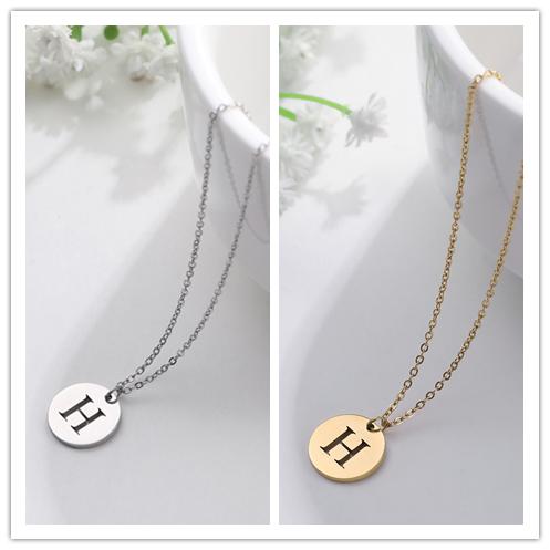 

Cazador Gold Color 26 Initial Letter Necklace Stainless Steel Alphabet Round Pendant Choker Necklaces Jewelry for Women 2025 Silver&45-50cm