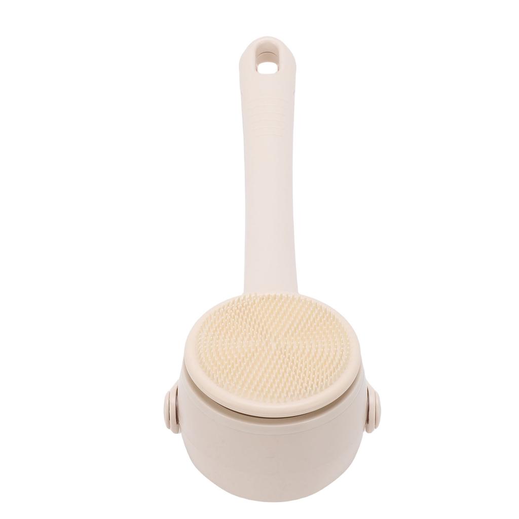 4 In 1 Electric Body Brush 2 Speeds Rechargeable Automatic Dual Handle Back Scrubber for Exfoliating Shower Beige