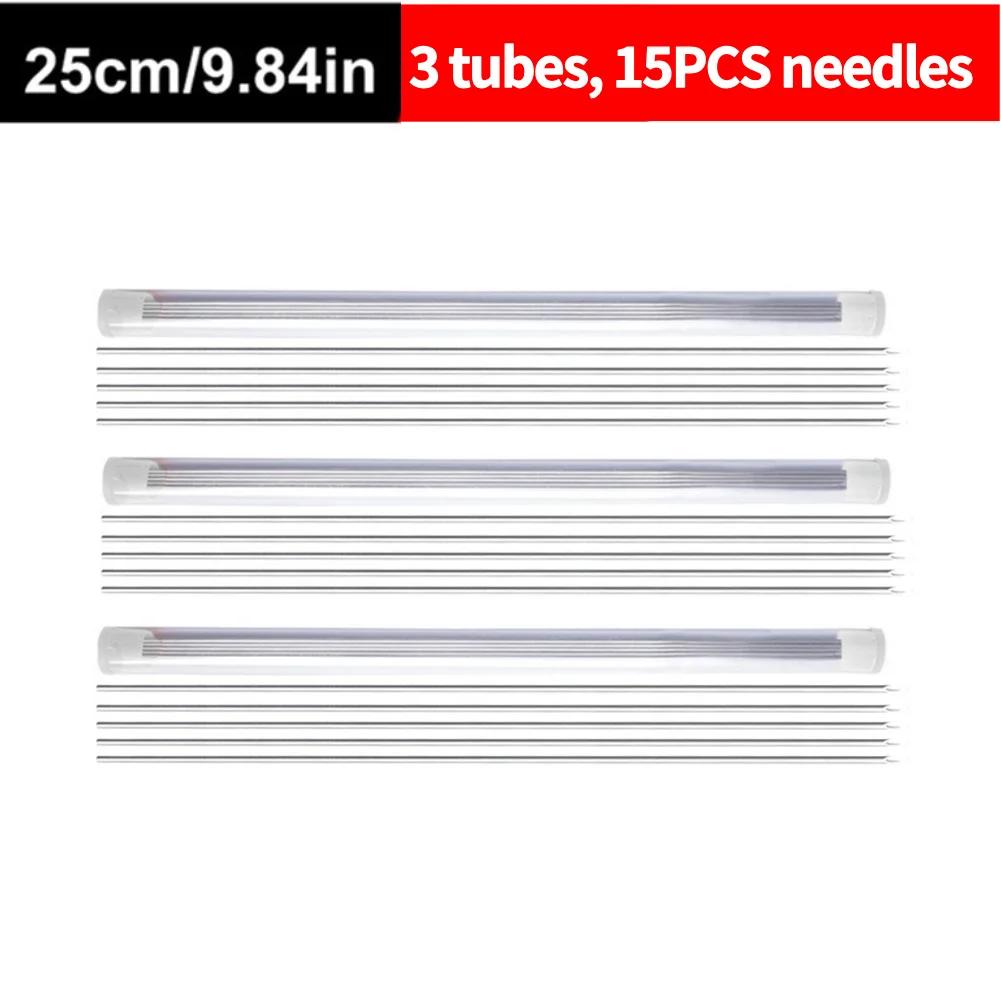 5-25PCS Earthworm Hooking Needle Worm Fishing Needle Hollow Earthworm Hook Needle Fishing Baiting Tool for Carp Fishing 20-30cm