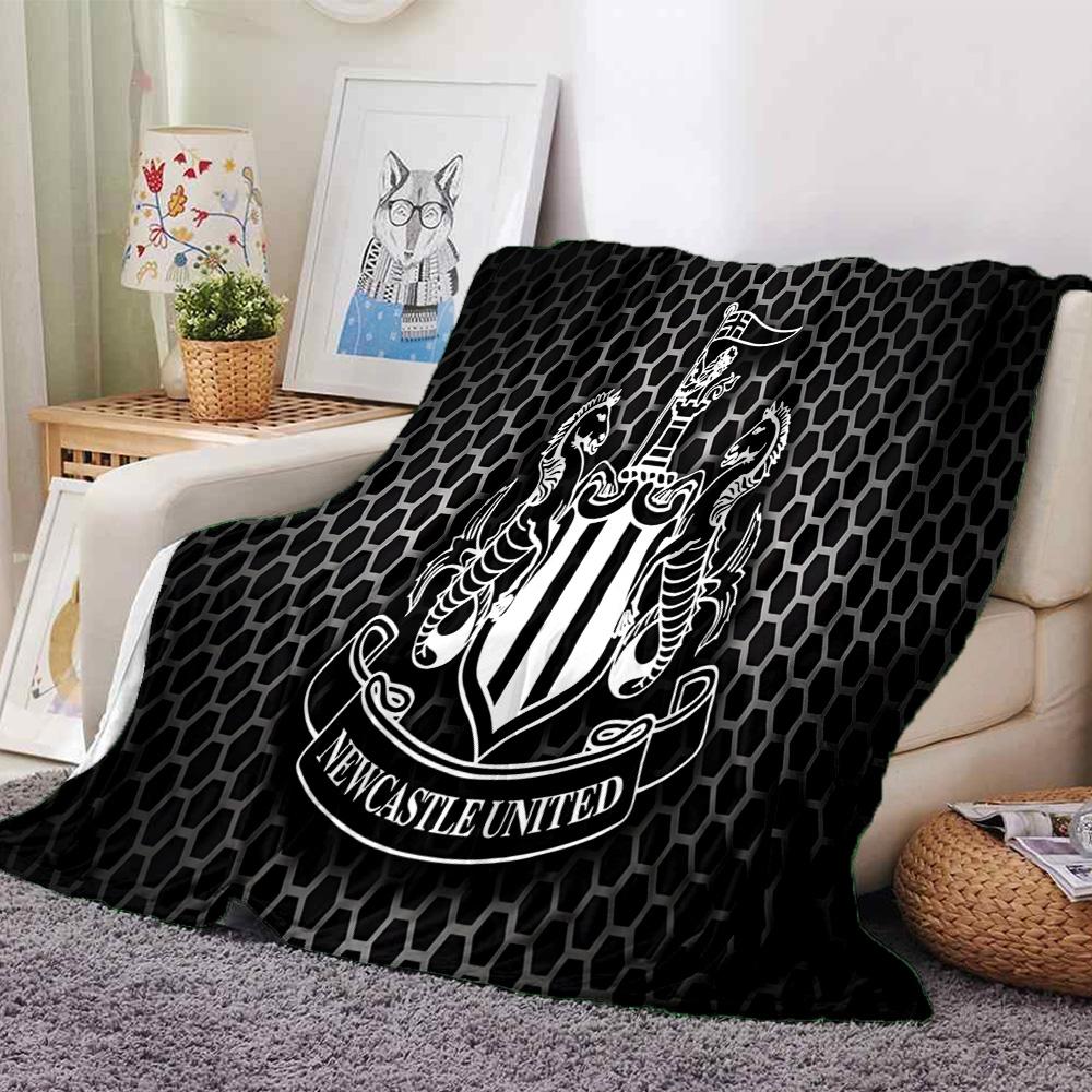 Dynamic Newcastle Football  Flannel Blanket, Soft Polyester, Modern Design, All-Season for Camping, Travel, Gifts for Holidays or Birthdays