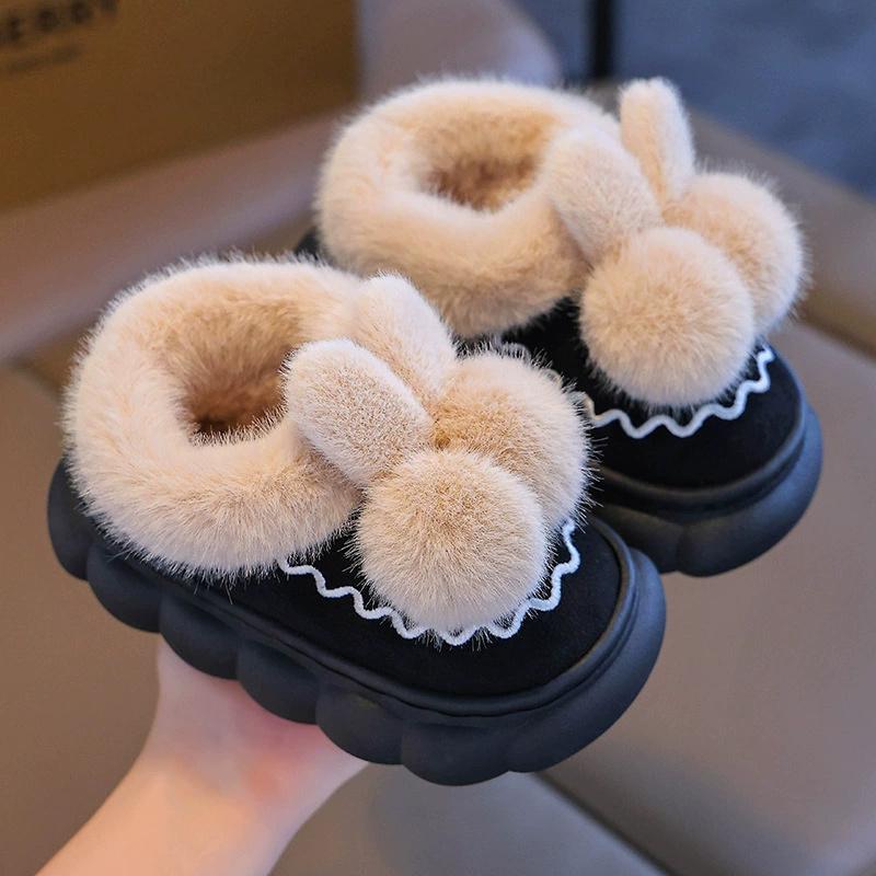 Kids Winter Warm Slippers Cute Styling Design Slip-On Shoes for Boys & Girls Soft Non-Slip Soles Lightweight Easy Wear