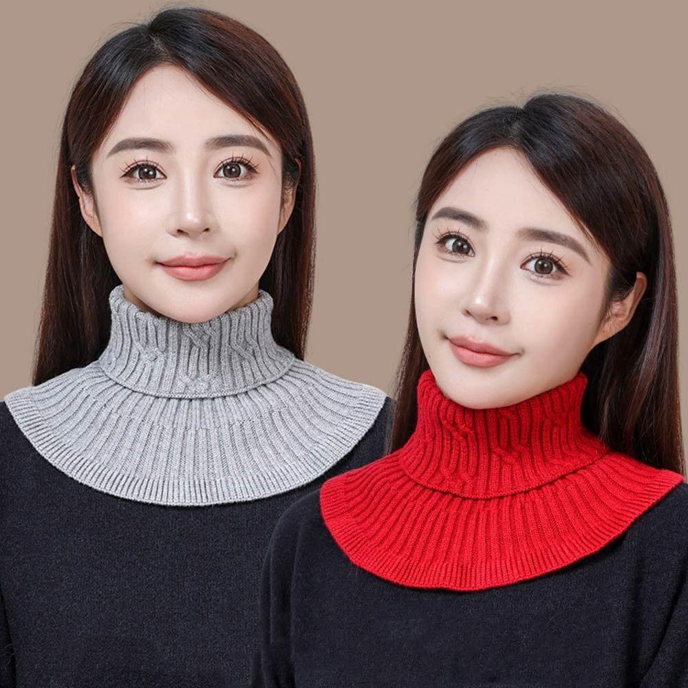 Windproof Scarf Warm Neck Warmer Fashion Knitted Fake Collar  for Men Women