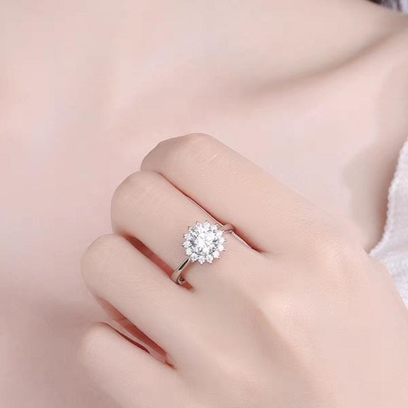 New 2ct Moissanite Ring 925 Silver Classic for Women Wedding Jewelry Engagement Charm Party Fashion Top Quality Ring