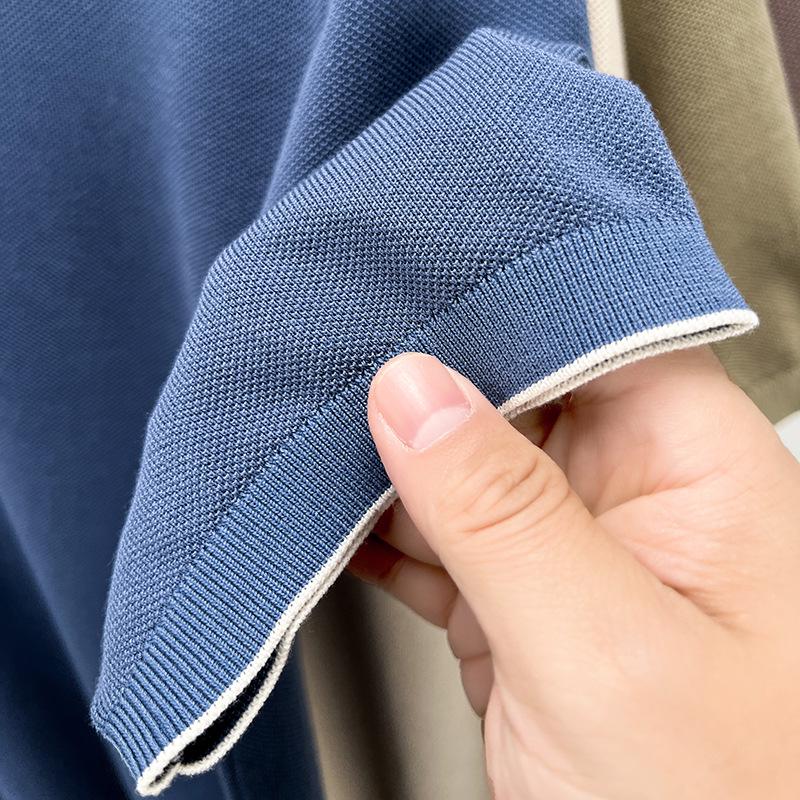 Men's Cool Breathable Tencel Lyocell Knit T-Shirt - Round Neck, Short Sleeves, Casual, Summer Silk Top