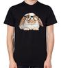 Süßes Kaninchen Hase T-Shirt Herren Damen Unisex Nerd Cool Geek Oberteil Süße Brille