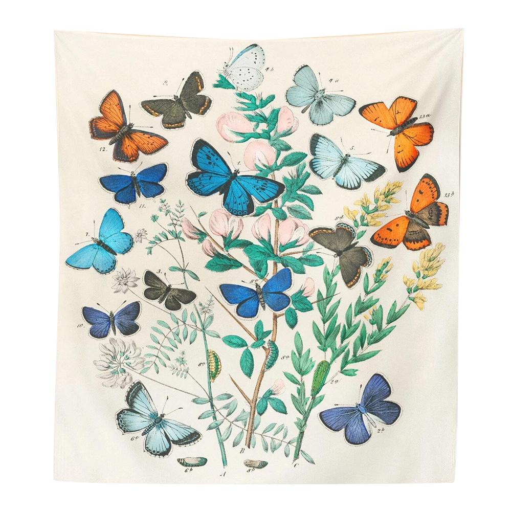 Tapestry Boho Style Butterflies Plant Wall Blanket Living Room Decoration Fabric