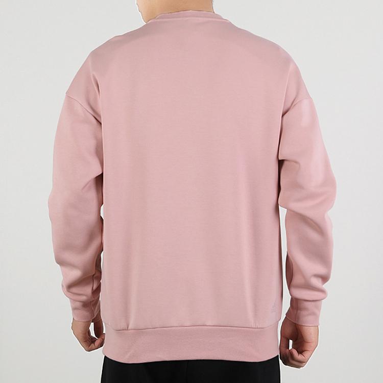 Adidas Sports Series Crew Neck Long Sleeve Sweatshirt Daily Casual Tops Men Pink GM4447
