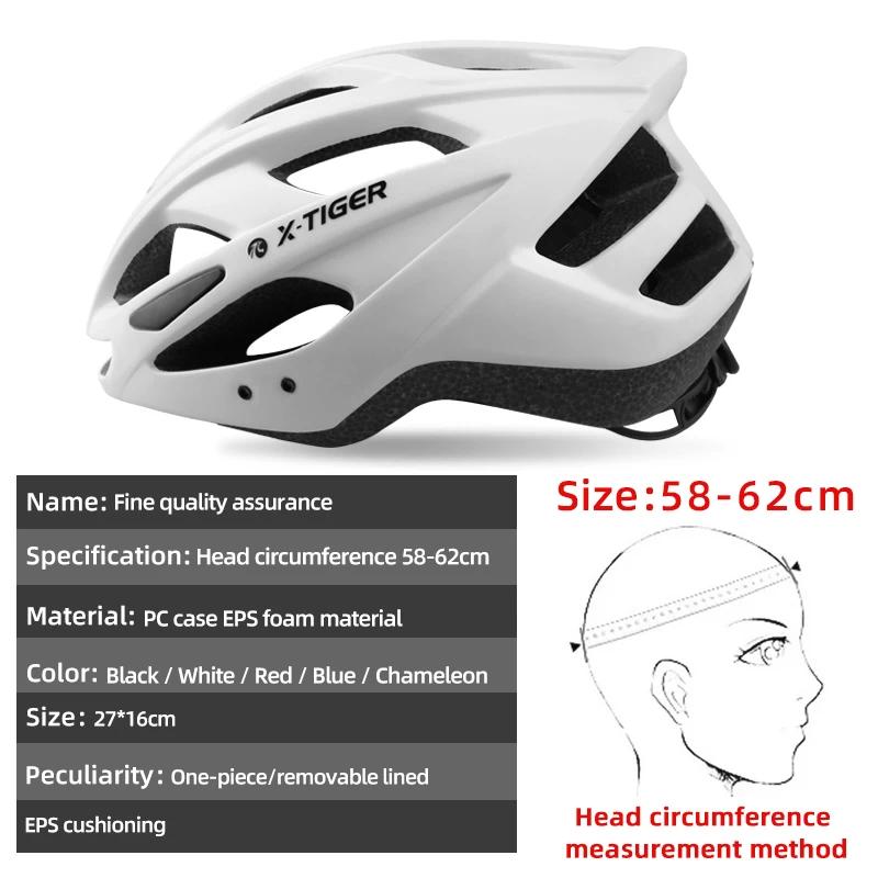 X-TIGER Adult Bicycle Helmet Breathable Lightweight Unisex Road Mountain Cycling Helmet with LED Taillight and Adjustable Straps
