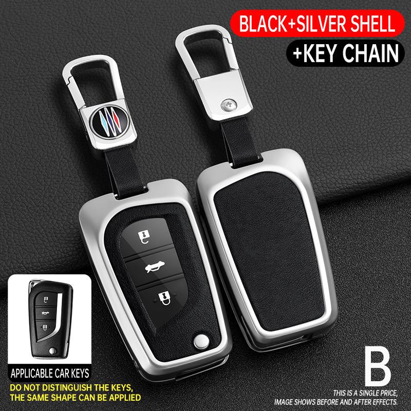 Folding Key Case for Toyota Reiz, Corolla, Levin, RAV4, and Highlander - Protective Cover & Buckle