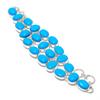 Sleeping Beauty Turquoise Gemstone Bracelet Adjustable Link Jewelry 9" BB 1361
